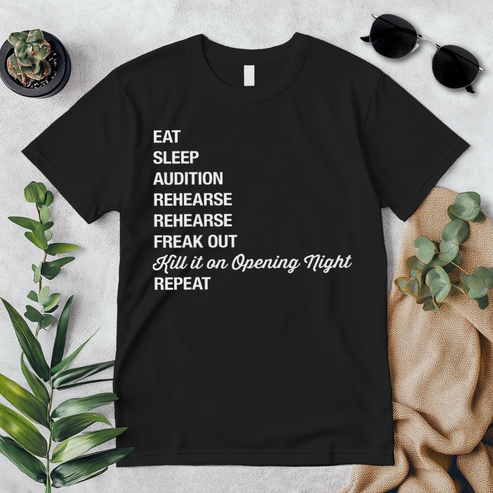 Funny Theater Geek Gift Musical Life Eat Sleep Theatre Premium T-Shirt