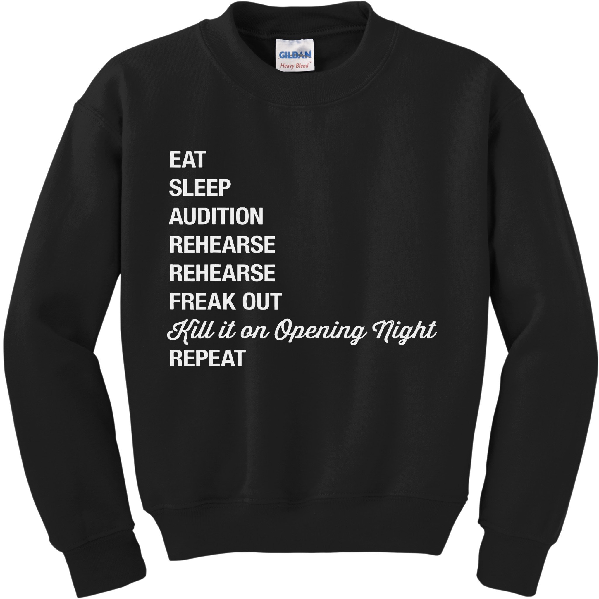 Funny Theater Geek Gift Musical Life Eat Sleep Theatre Kids Sweatshirt