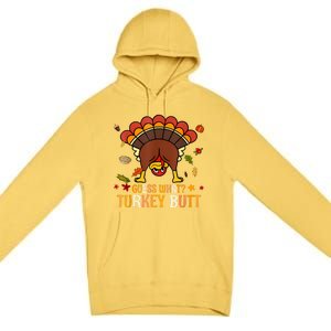 Funny Thanksgiving Guess What Turkey Butt Couples Matching Premium Pullover Hoodie