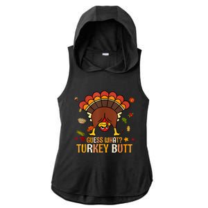 Funny Thanksgiving Guess What Turkey Butt Couples Matching Ladies PosiCharge Tri-Blend Wicking Draft Hoodie Tank