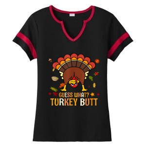 Funny Thanksgiving Guess What Turkey Butt Couples Matching Ladies Halftime Notch Neck Tee