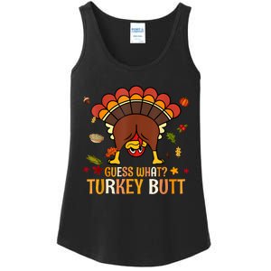 Funny Thanksgiving Guess What Turkey Butt Couples Matching Ladies Essential Tank