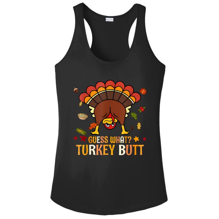 Funny Thanksgiving Guess What Turkey Butt Couples Matching Ladies PosiCharge Competitor Racerback Tank