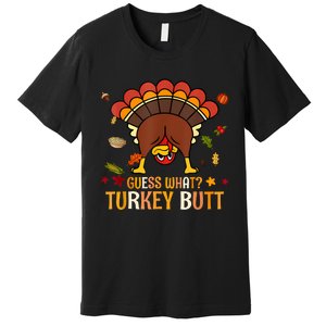 Funny Thanksgiving Guess What Turkey Butt Couples Matching Premium T-Shirt