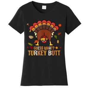 Funny Thanksgiving Guess What Turkey Butt Couples Matching Women's T-Shirt