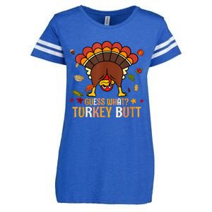 Funny Thanksgiving Guess What Turkey Butt Couples Matching Enza Ladies Jersey Football T-Shirt