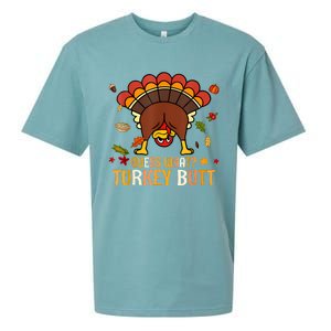 Funny Thanksgiving Guess What Turkey Butt Couples Matching Sueded Cloud Jersey T-Shirt