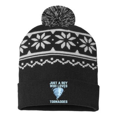 Funny Tornado Gift For Hurricane Weather Chaser USA-Made Snowflake Beanie