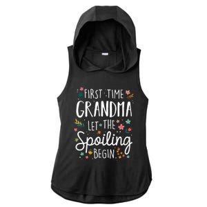 First Time Grandma Let The Spoiling Begin Cute Gift Grandmother Gift Ladies PosiCharge Tri-Blend Wicking Draft Hoodie Tank