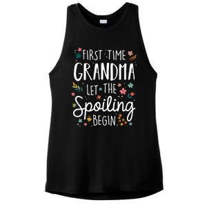 First Time Grandma Let The Spoiling Begin Cute Gift Grandmother Gift Ladies PosiCharge Tri-Blend Wicking Tank