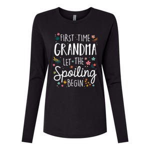 First Time Grandma Let The Spoiling Begin Cute Gift Grandmother Gift Womens Cotton Relaxed Long Sleeve T-Shirt