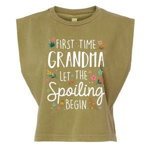 First Time Grandma Let The Spoiling Begin Cute Gift Grandmother Gift Garment-Dyed Women's Muscle Tee