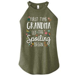 First Time Grandma Let The Spoiling Begin Cute Gift Grandmother Gift Women's Perfect Tri Rocker Tank