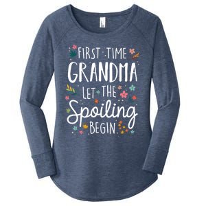 First Time Grandma Let The Spoiling Begin Cute Gift Grandmother Gift Women's Perfect Tri Tunic Long Sleeve Shirt