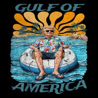 Funny Trump Gulf Of Us America Funny Kawaii Sunset 7-Panel Snapback Hat