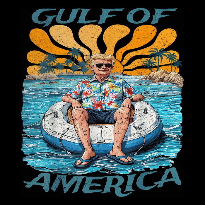Funny Trump Gulf Of Us America Funny Kawaii Sunset 7-Panel Snapback Hat