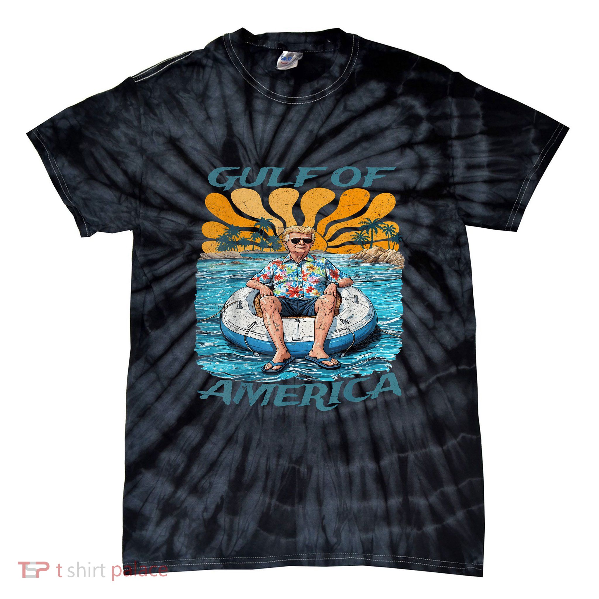 Funny Trump Gulf Of Us America Funny Kawaii Sunset Tie-Dye T-Shirt