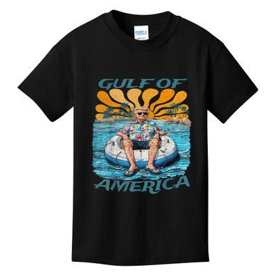 Funny Trump Gulf Of Us America Funny Kawaii Sunset Kids T-Shirt