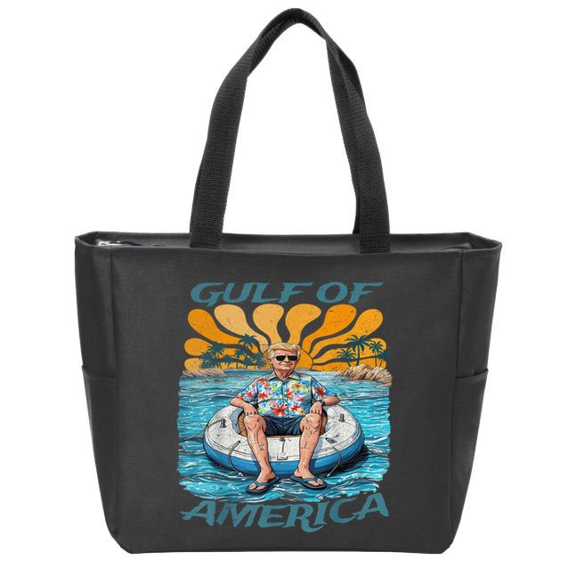 Funny Trump Gulf Of Us America Funny Kawaii Sunset Zip Tote Bag