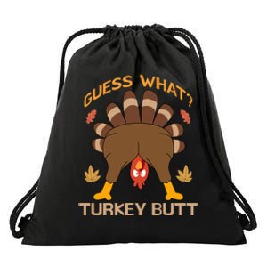 Funny Thanksgiving Guess What Turkey Butt Drawstring Bag