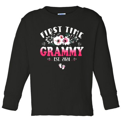 First Time Grammy 2024 Mothers Day Soon To Be Grammy Toddler Long Sleeve Shirt