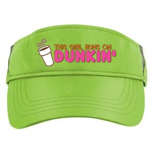 Funny This Girl Runs On Dunkin Adult Drive Performance Visor