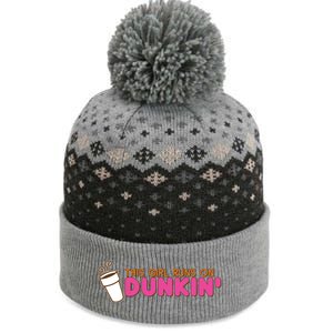 Funny This Girl Runs On Dunkin The Baniff Cuffed Pom Beanie