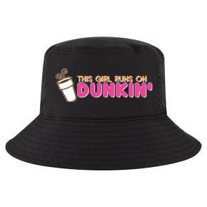 Funny This Girl Runs On Dunkin Cool Comfort Performance Bucket Hat