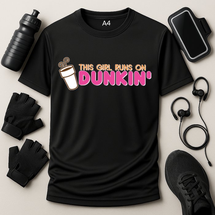 Funny This Girl Runs On Dunkin Performance Shirt