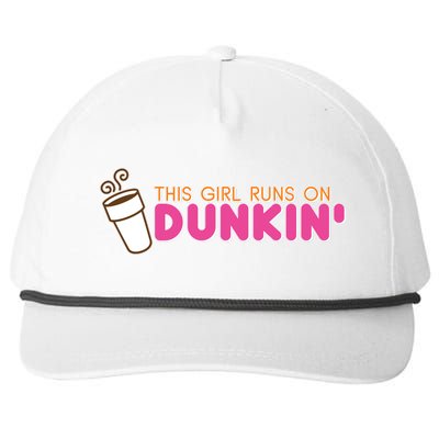 Funny This Girl Runs On Dunkin Snapback Five-Panel Rope Hat