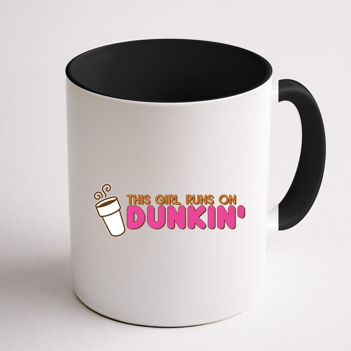 Funny This Girl Runs On Dunkin Mug