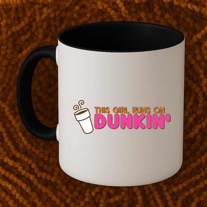 Funny This Girl Runs On Dunkin Mug