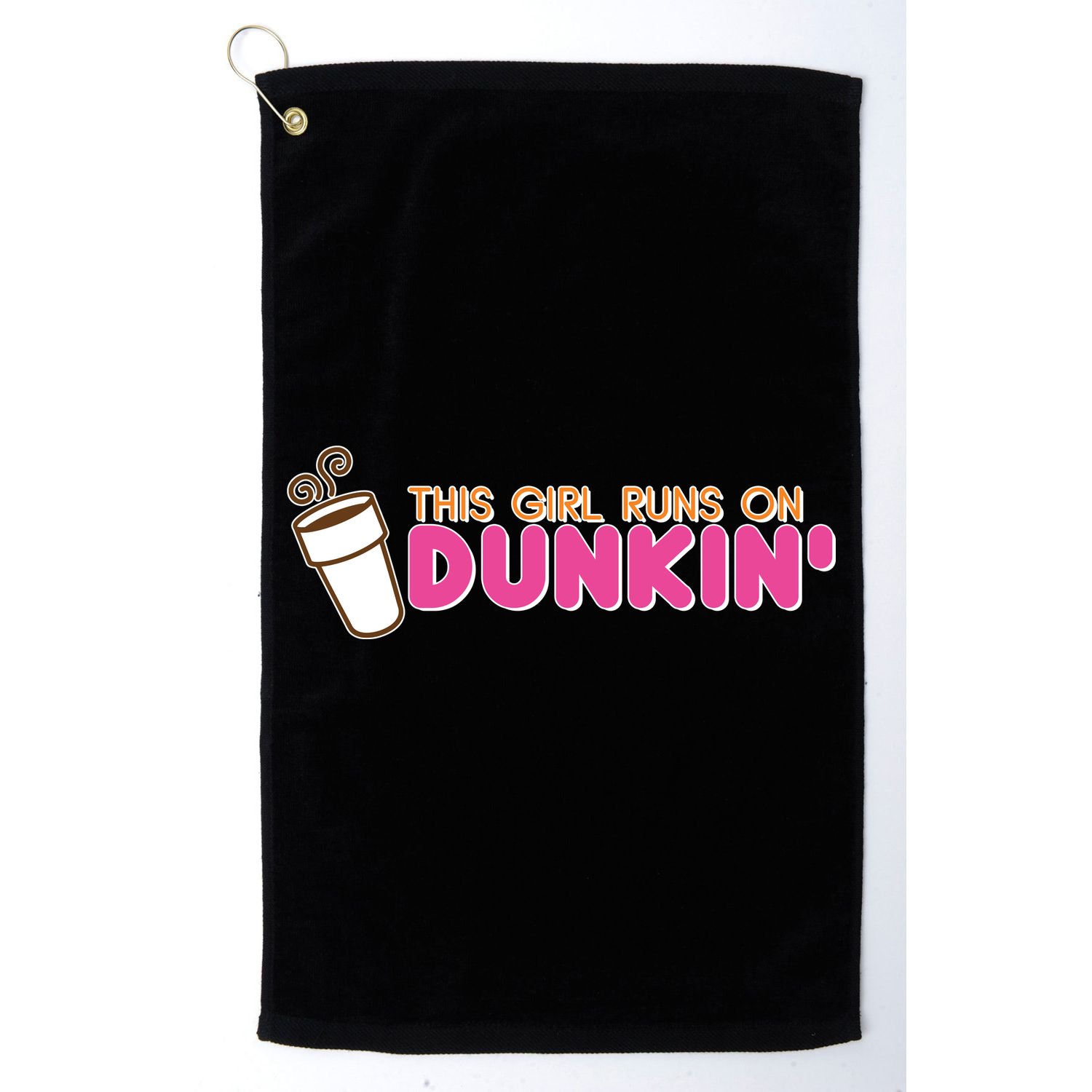 Funny This Girl Runs On Dunkin Golf Towel