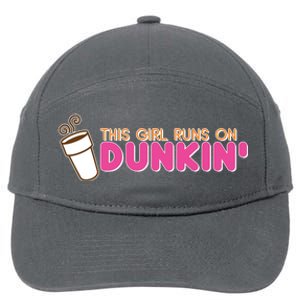 Funny This Girl Runs On Dunkin 7-Panel Snapback Hat