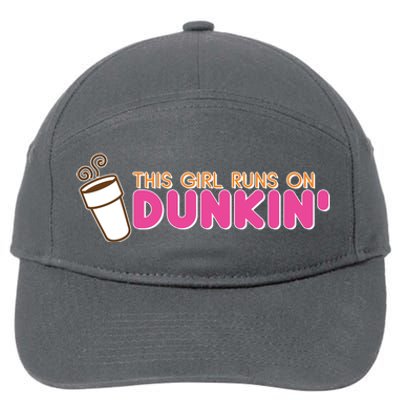 Funny This Girl Runs On Dunkin 7-Panel Snapback Hat