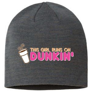 Funny This Girl Runs On Dunkin Sustainable Beanie