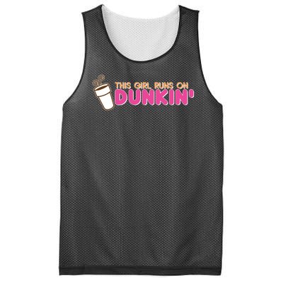 Funny This Girl Runs On Dunkin Mesh Reversible Basketball Jersey Tank