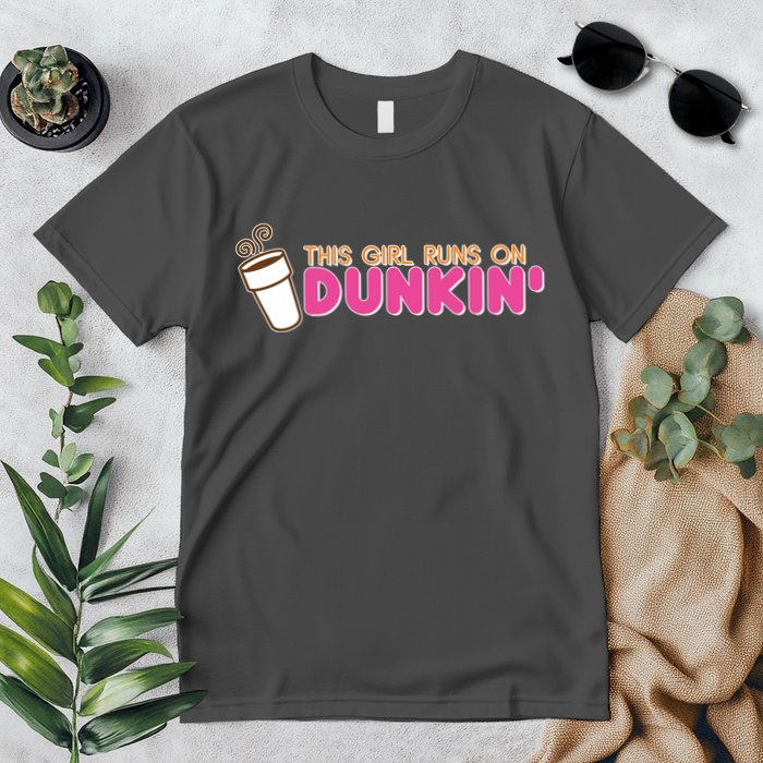 Funny This Girl Runs On Dunkin Premium T-Shirt