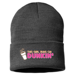 Funny This Girl Runs On Dunkin Sustainable Knit Beanie