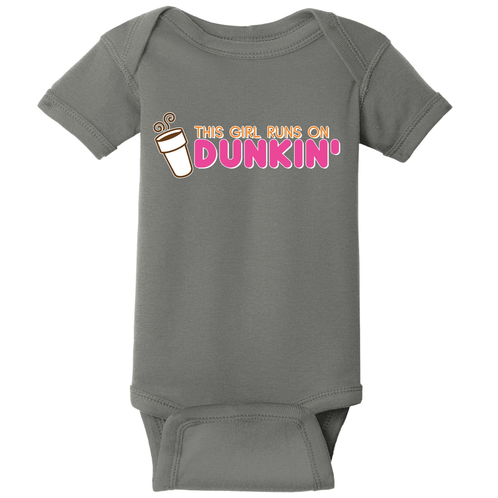 Funny This Girl Runs On Dunkin Baby Bodysuit