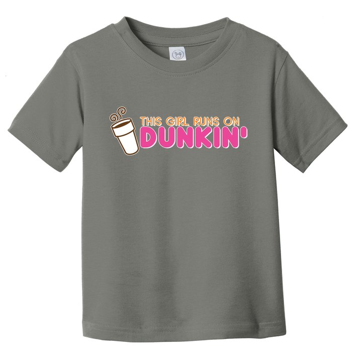 Funny This Girl Runs On Dunkin Toddler T-Shirt