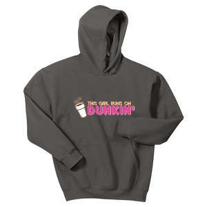 Funny This Girl Runs On Dunkin Kids Hoodie