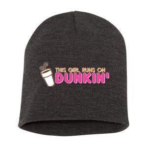 Funny This Girl Runs On Dunkin Short Acrylic Beanie