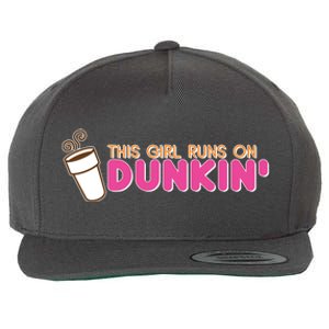 Funny This Girl Runs On Dunkin Wool Snapback Cap