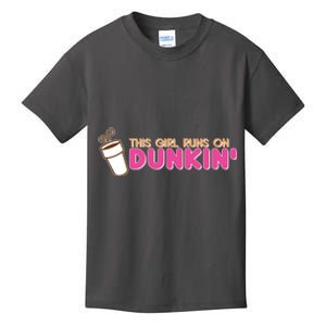 Funny This Girl Runs On Dunkin Kids T-Shirt