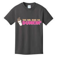 Funny This Girl Runs On Dunkin Kids T-Shirt
