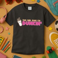 Funny This Girl Runs On Dunkin Kids T-Shirt