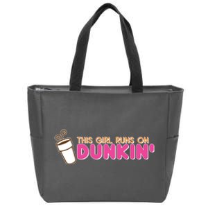 Funny This Girl Runs On Dunkin Zip Tote Bag