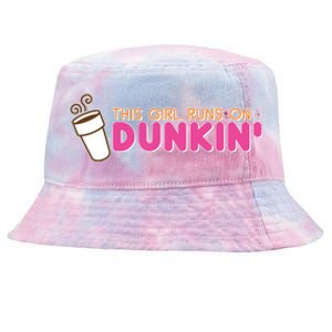 Funny This Girl Runs On Dunkin Tie-Dyed Bucket Hat