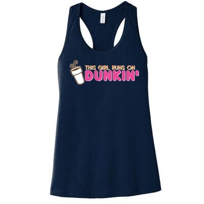 Funny This Girl Runs On Dunkin Women's Racerback Tank